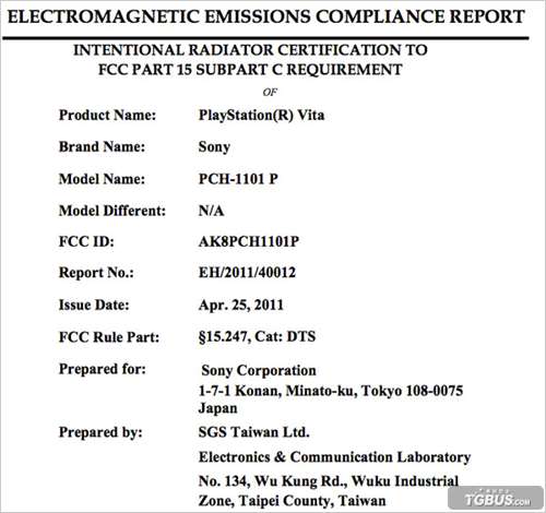 PSVita FCC tgbus.com